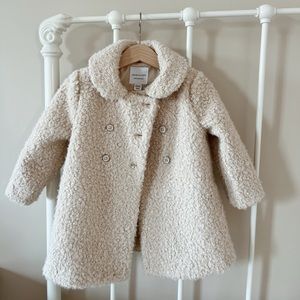 Janie and jack girl coat . Sherpa size 18-24 months .very cute.